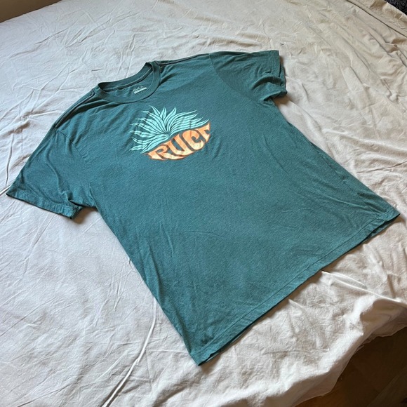 RVCA T Shirt Men's XXL Graphic Balance of Opposites Vintage Dye Slim Fit Green - Picture 11 of 11